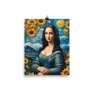 Monalisa Painting in Van Gogh Style Poster Print Art