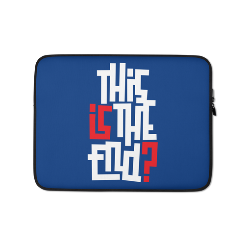 IS/THIS IS THE END? Navy Blue Reverse Laptop Sleeve