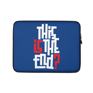 IS/THIS IS THE END? Navy Blue Reverse Laptop Sleeve