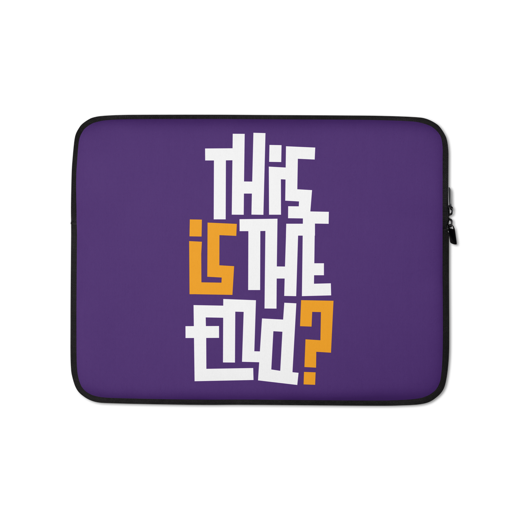 IS/THIS IS THE END? Purple Yellow Reverse Laptop Sleeve