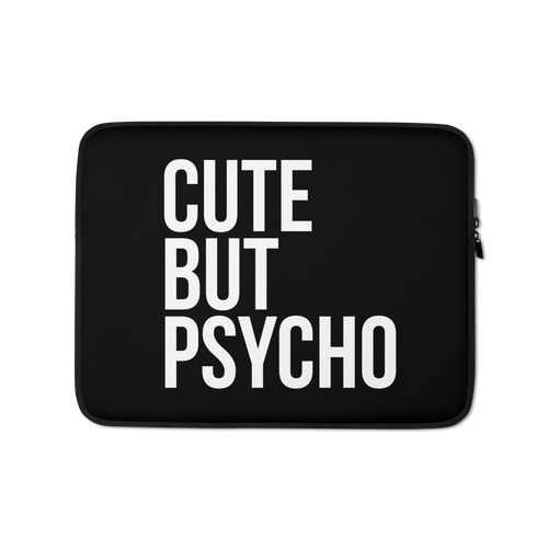 13″ Cute But Psycho Black Laptop Sleeve by Design Express