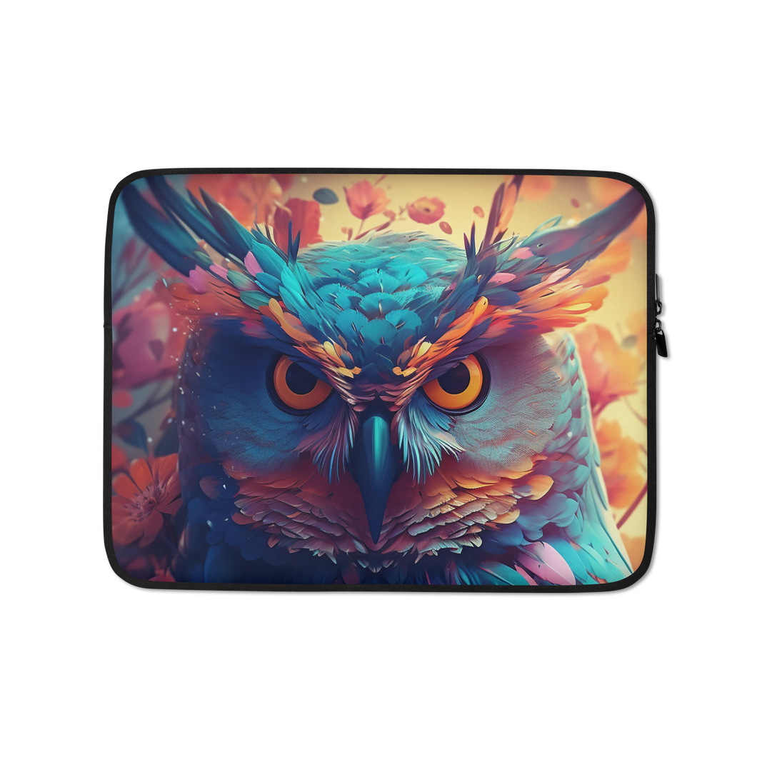 Colorful Owl Art Laptop Sleeve