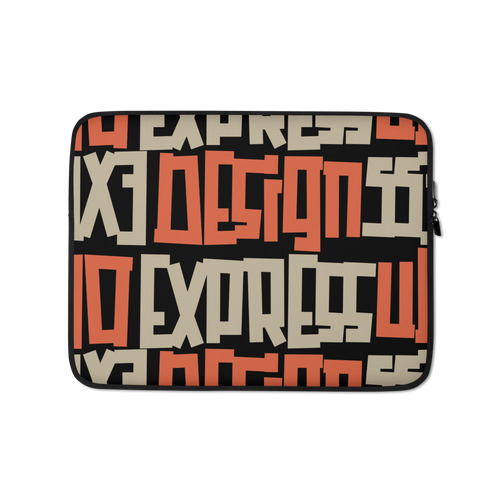 Design Express Typography Pattern Laptop Sleeve