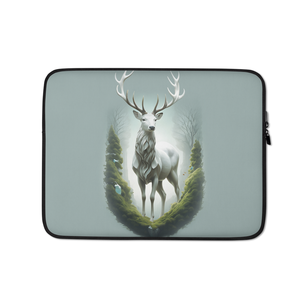 Green White Deer Laptop Sleeve