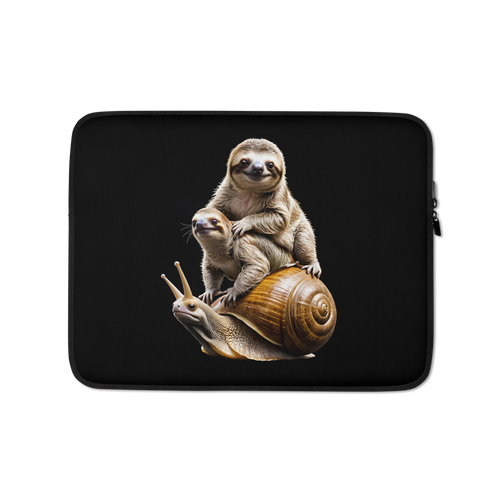 Sloth Riding A Snail Laptop Sleeve