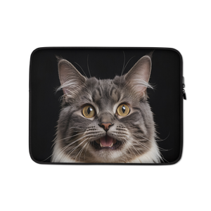 Shocked Cat Face Laptop Sleeve