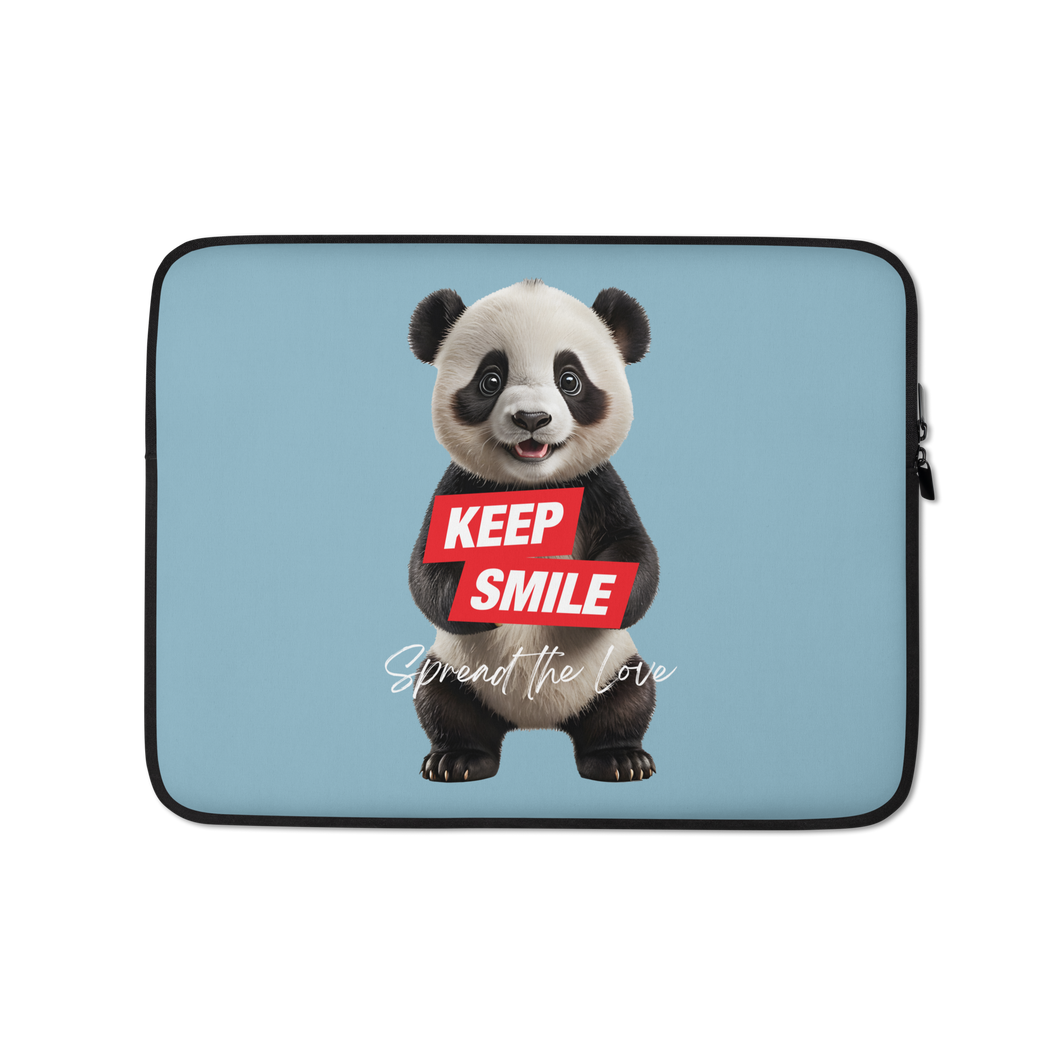 Keep Smile Blue Panda Laptop Sleeve