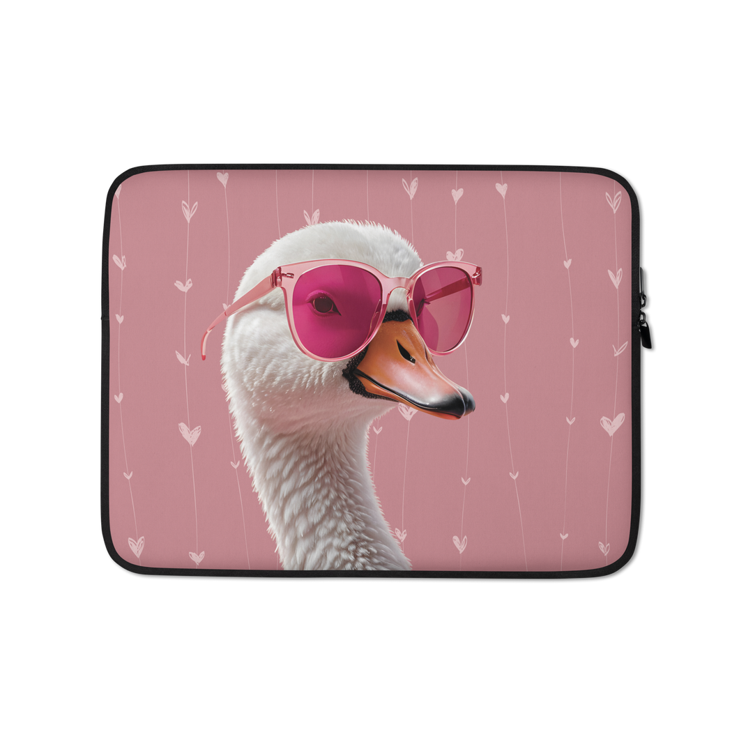 Cute Pink Swan Laptop Sleeve