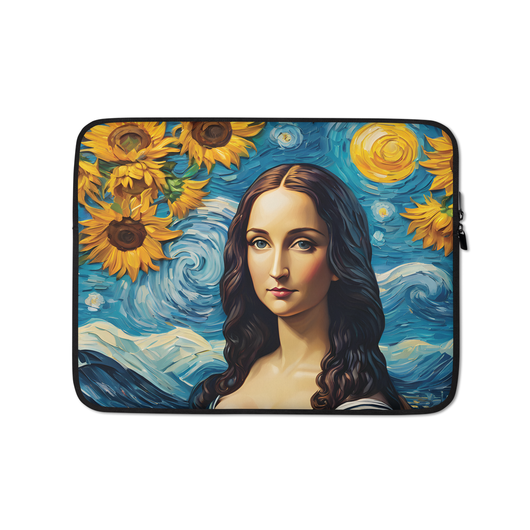 Monalisa Painting in Van Gogh Style Laptop Sleeve