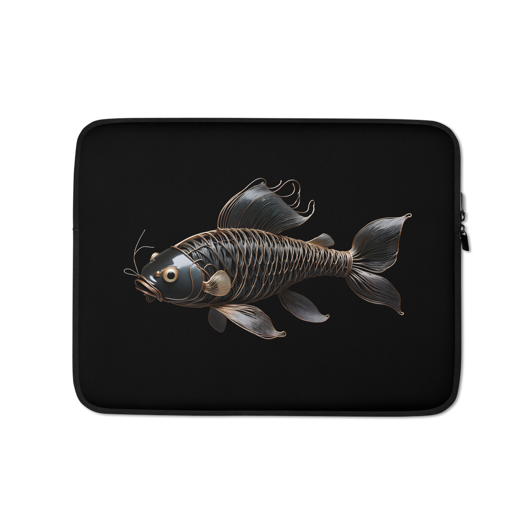 Minimalism Copperplate Art Fish Laptop Sleeve