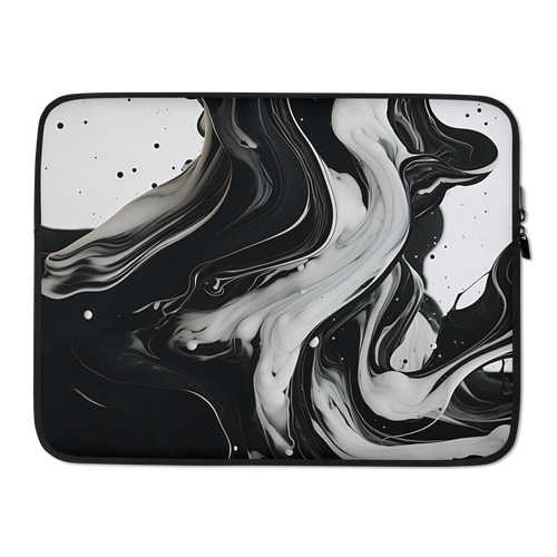 Black and White Fluid Laptop Sleeve