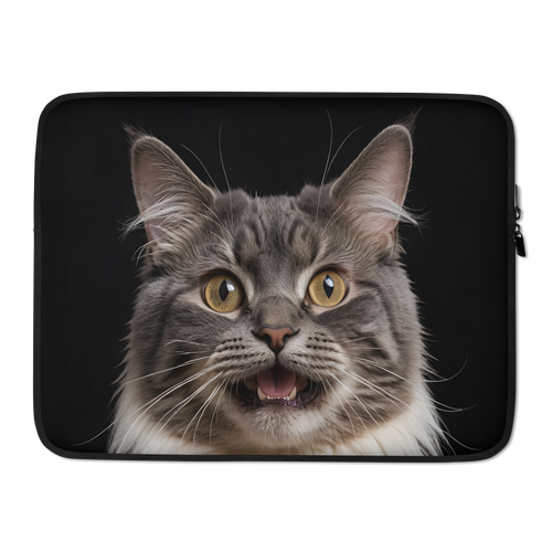 Shocked Cat Face Laptop Sleeve