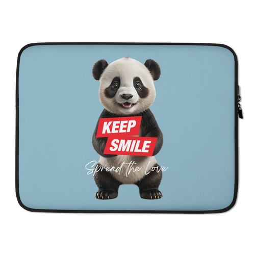 Keep Smile Blue Panda Laptop Sleeve