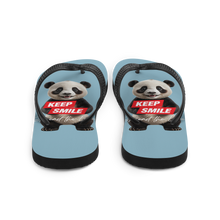 Keep Smile Blue Panda Flip Flops