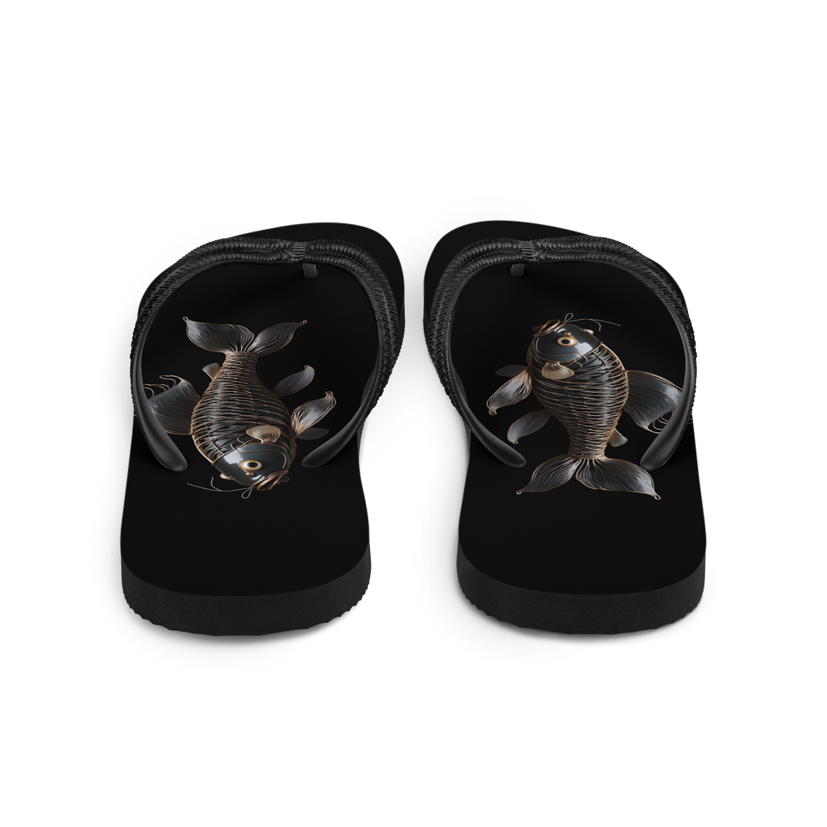 Minimalism Copperplate Art Fish Flip Flops – Design Express