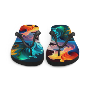 Colorful Swirl Background Flip-Flops