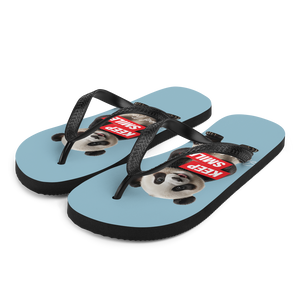 Keep Smile Blue Panda Flip Flops