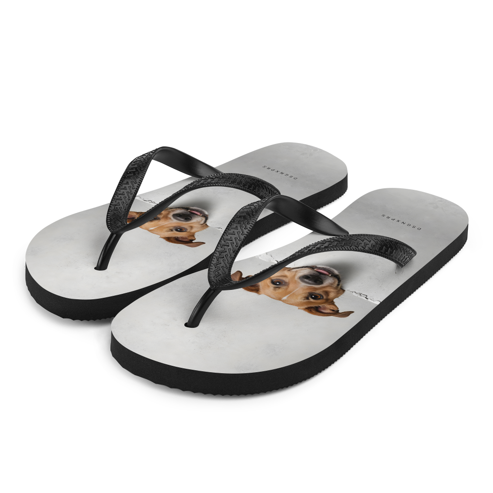 Smile Dog Peep Flip Flops