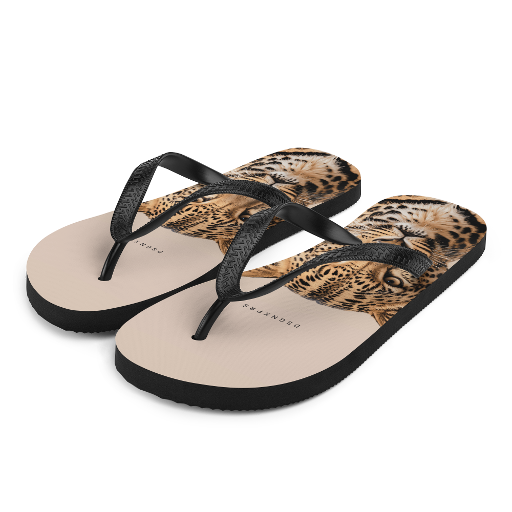 Leopard Potrait Flip Flops