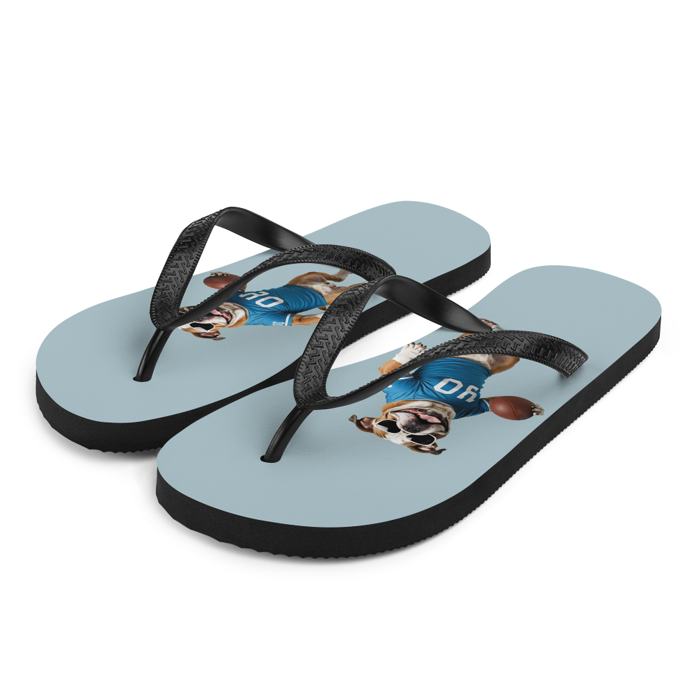 Bulldog Basketball Flip Flops