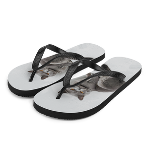 Relaxing British Shorthair Cat Flip Flops