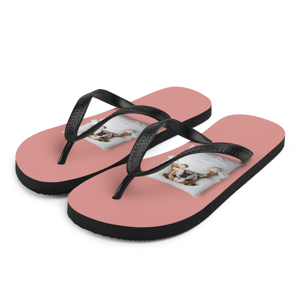 Sleeping Bulldog Flip Flops