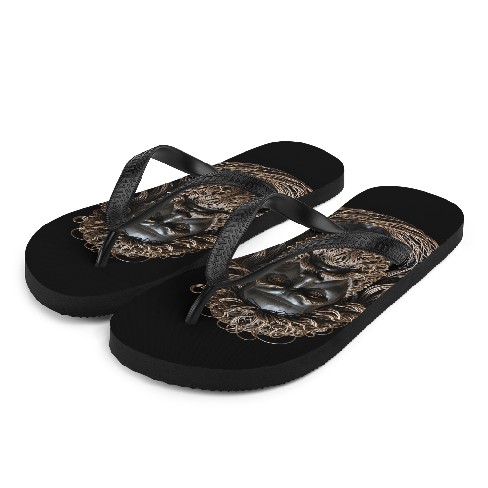 Zeus Copper Wire Sculpture Flip Flops