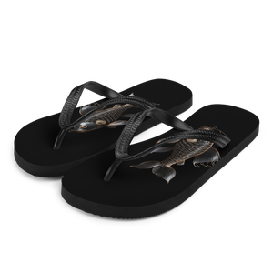 Minimalism Copperplate Art Fish Flip Flops