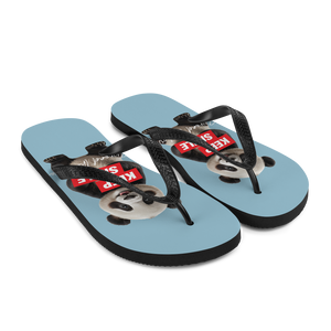 Keep Smile Blue Panda Flip Flops