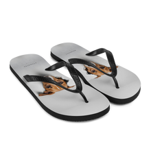 Funny Sad Dog Peep Flip Flops