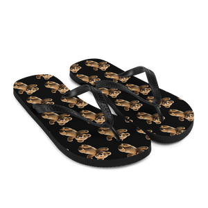 Happy Teddy Bear Pattern Flip Flops