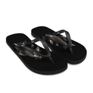 Minimalism Copperplate Art Fish Flip Flops