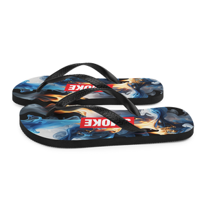 Blue Smoke Fire Flip Flops