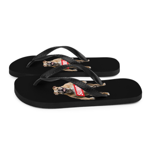 Sumo Bulldog Black Flip Flops