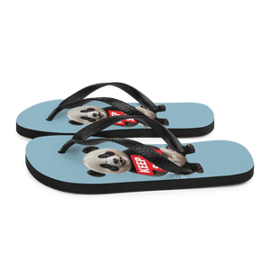 Keep Smile Blue Panda Flip Flops