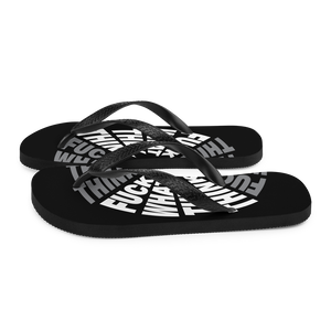 F**ck What They Think Grayscale Flip Flops