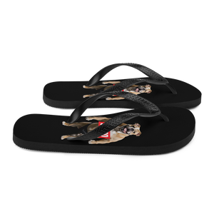 Sumo Bulldog Black Flip Flops