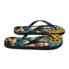 Monalisa Painting in Van Gogh Style Flip Flops