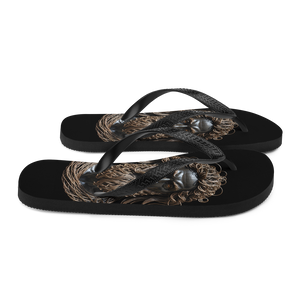 Zeus Copper Wire Sculpture Flip Flops