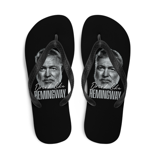Drink Like Hemingway Portrait Flip Flops