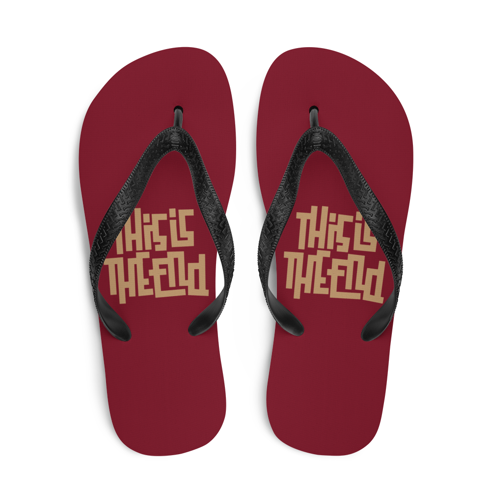 THIS IS THE END? Burgundy Flip Flops