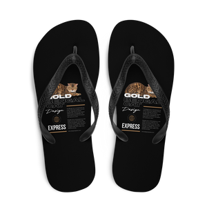 Gold Bengal Cat Flip Flops - Main Image