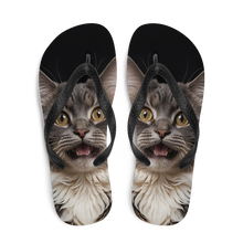 Shocked Cat Face Flip Flops