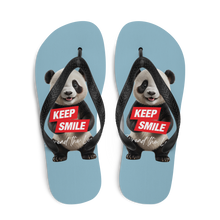 Keep Smile Blue Panda Flip Flops