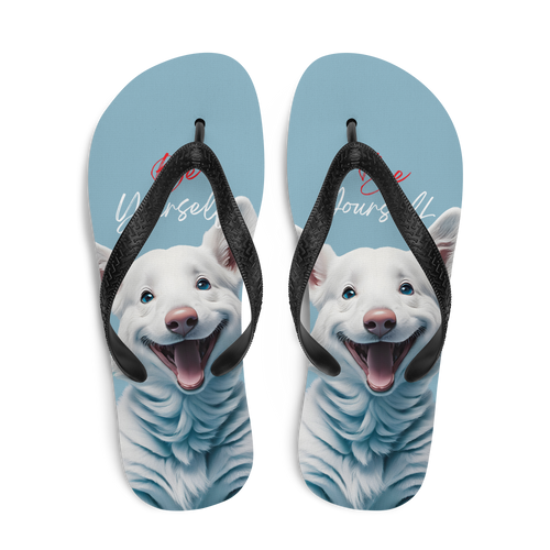 Cute Dog Be Yourself Flip Flops