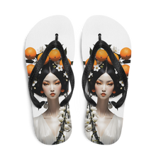 Beauty Lady with Orange Fruits Flip Flops