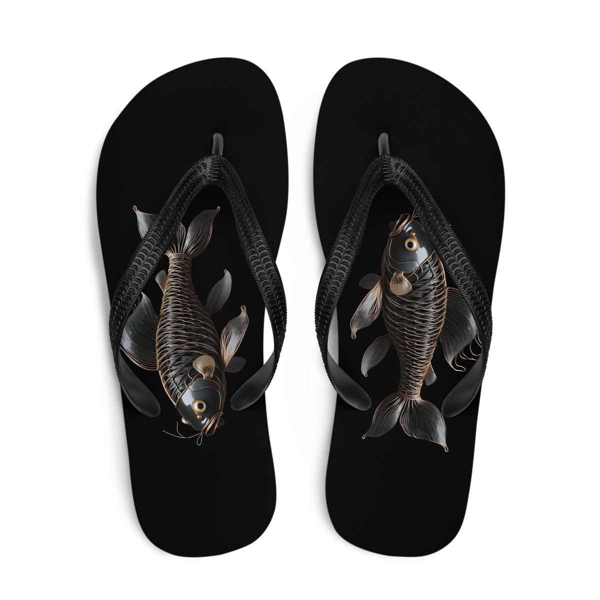 Minimalism Copperplate Art Fish Flip Flops – Design Express