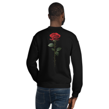 Red Rose on Black Back Print Unisex Sweatshirt