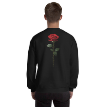 Red Rose on Black Back Print Unisex Sweatshirt