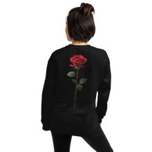 Red Rose on Black Back Print Unisex Sweatshirt